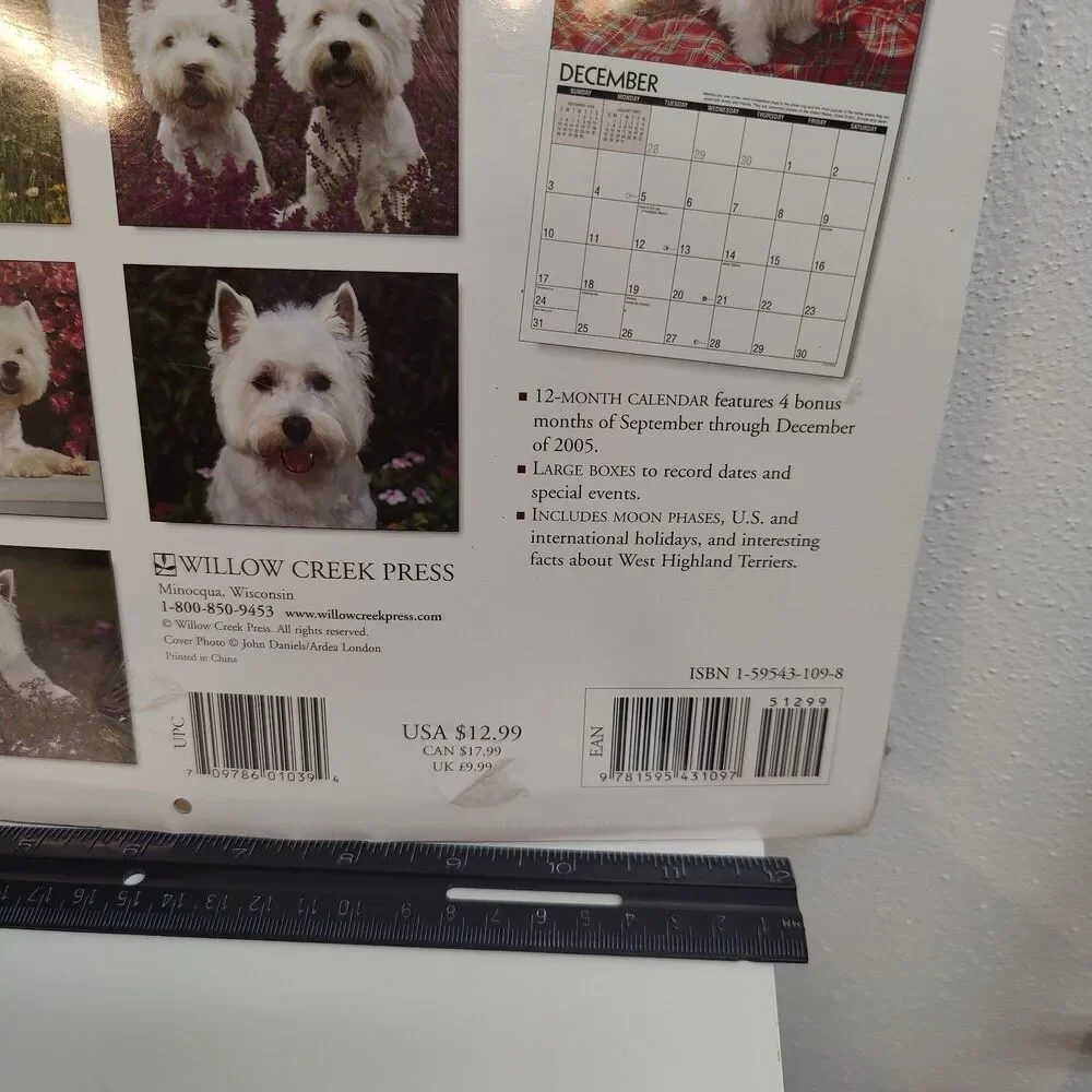 Calender 2006 Just Westies New Sealed